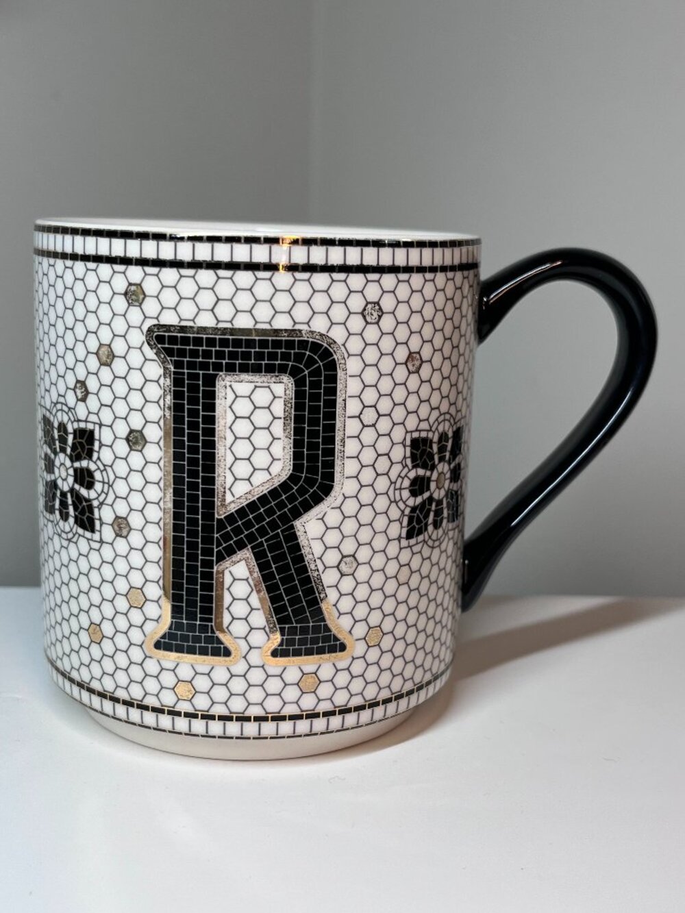 Anthropology Mosaic Monogram "R" mug